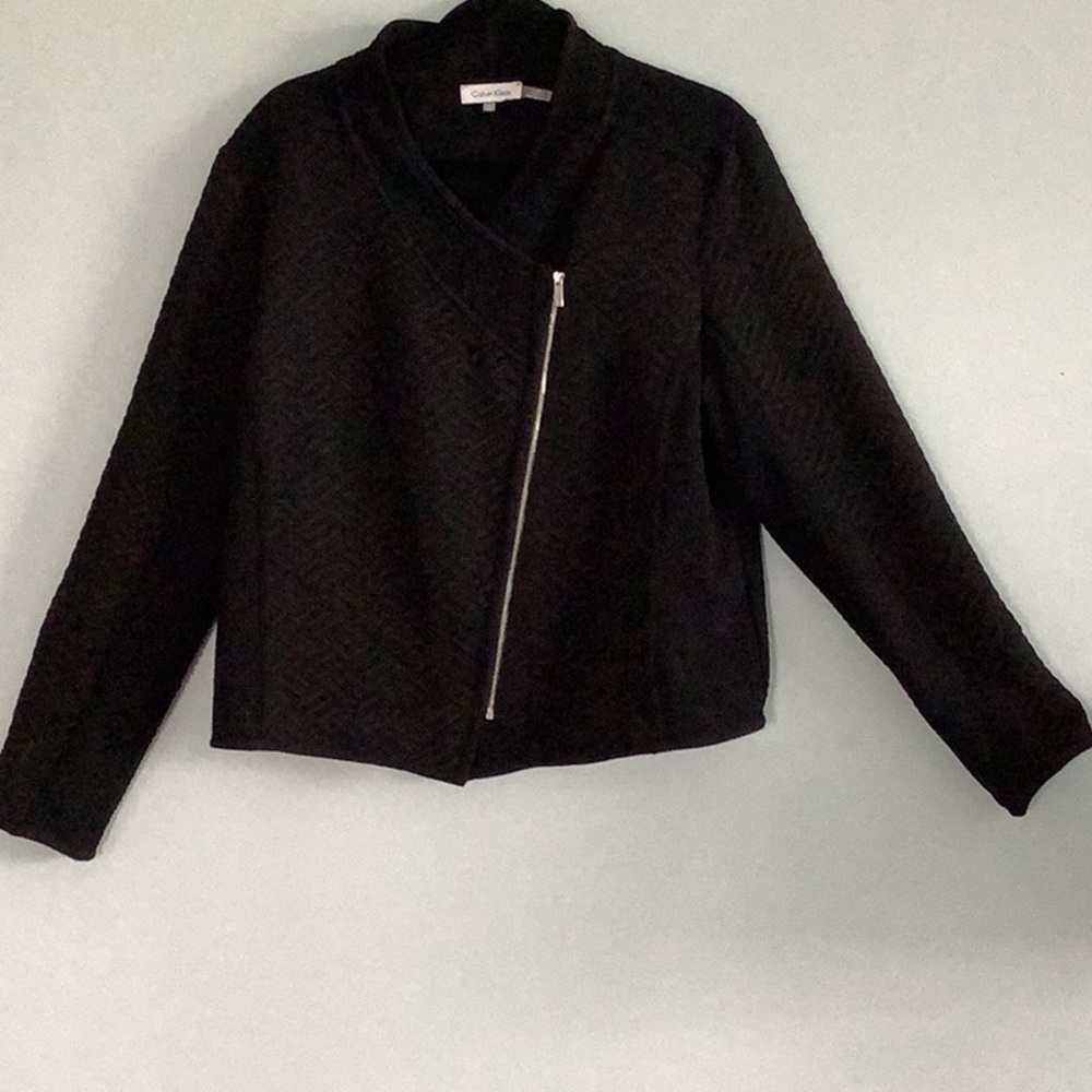 Calvin Klein black zipper front jacket - size XL